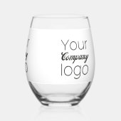カスタム白黒Business Promotionの追加ロゴ ステムなしワイングラス (裏面)
