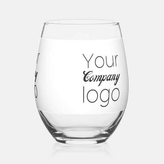 カスタム白黒Business Promotionの追加ロゴ ステムなしワイングラス (裏面)