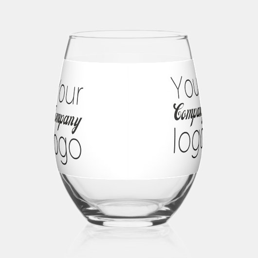 カスタム白黒Business Promotionの追加ロゴ ステムなしワイングラス (右)