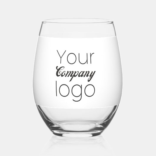 カスタム白黒Business Promotionの追加ロゴ ステムなしワイングラス (左)