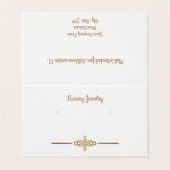 カスタム白「金ゴールド」スタッドイヤリングディスプレイカード 名刺 (外部フラット)