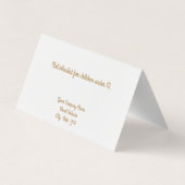 カスタム白「金ゴールド」スタッドイヤリングディスプレイカード 名刺 (裏面)