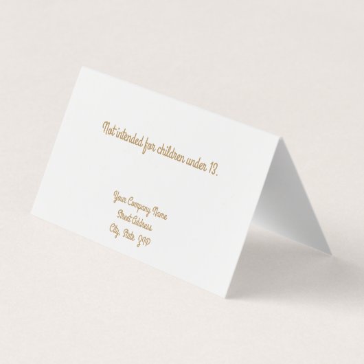 カスタム白「金ゴールド」スタッドイヤリングディスプレイカード 名刺 (裏面)