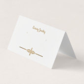 カスタム白「金ゴールド」スタッドイヤリングディスプレイカード 名刺 (正面)