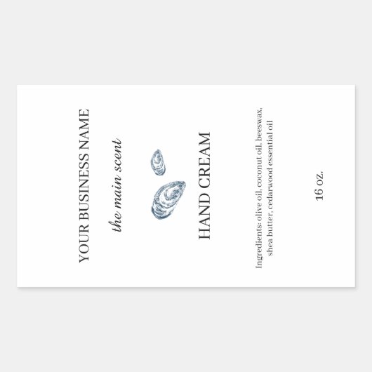 カスタム皮気にハンドクリームラベルエレガントブランディング 長方形シール (正面)