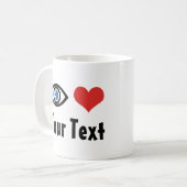 カスタム目ハート（私は愛）マグカップ マグカップ (正面左)
