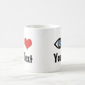 カスタム目ハート（私は愛）マグカップ マグカップ (中央)