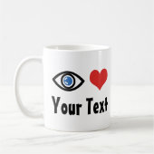 カスタム目ハート（私は愛）マグカップ マグカップ (左)