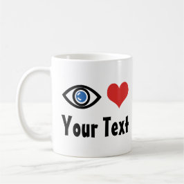 カスタム目ハート（私は愛）マグカップ マグカップ