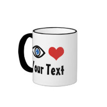 カスタム目ハート（私は愛）マグカップ