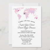 カスタム目的地ウェディング水のカラーワールドマップ 招待状 (正面)