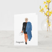 カスタム看護学校女性(ブロンド) カード (黄色い花)