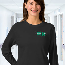 カスタム看護師資格と名前 Tシャツ