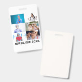 カスタム看護師EST 20XX 6枚の写真コラージュ バッジ (正面＆裏面)