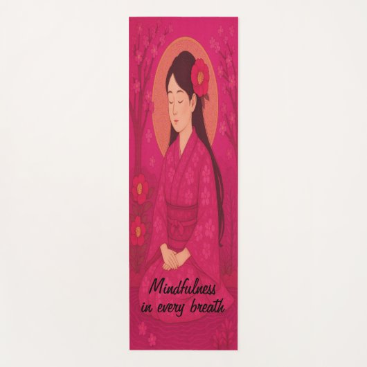 カスタム瞑想アートマインドフルネスゼンマゼンタ ヨガマット (正面)