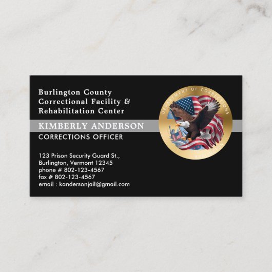 カスタム矯正部の看守のロゴ 名刺 (正面)