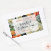 カスタム石鹸またはベーキングホワイトオレンジポピーステッカー 長方形シール (封筒)