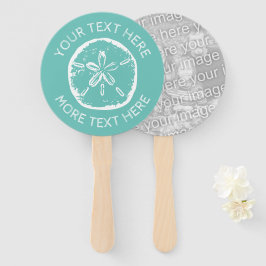 カスタム砂ドルのシェルビーチ結婚式パーティー写真 ハンドファン