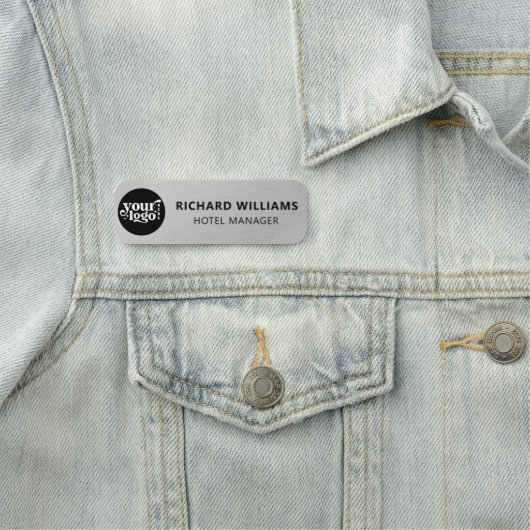 カスタム磁性 |セーフティピンフェイクシルバー社員 名札 (インサイチュ)