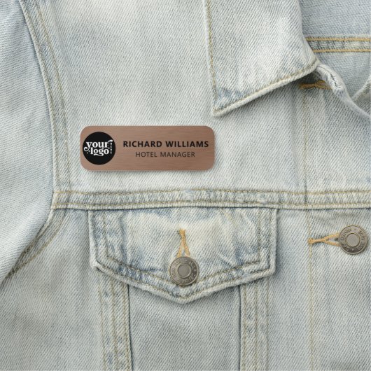 カスタム磁性 |セーフティピンフェイクブロンズ従業員 名札 (インサイチュ)