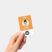 カスタム社員の丸い写真ロゴ名 バッジ (手持ち)