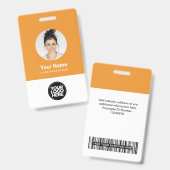 カスタム社員の丸い写真ロゴ名 バッジ (正面＆裏面)