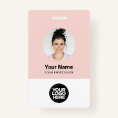 カスタム社員の丸い写真ロゴ名 バッジ (正面)