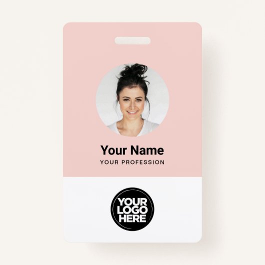 カスタム社員の丸い写真ロゴ名 バッジ (正面)