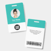 カスタム社員の丸い写真ロゴ名 バッジ (Front & Back)