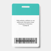 カスタム社員の丸い写真ロゴ名 バッジ (Back)