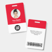 カスタム社員の丸い写真ロゴ名 バッジ (Front & Back)