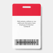 カスタム社員の丸い写真ロゴ名 バッジ (Back)