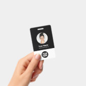 カスタム社員の丸い写真ロゴ名 バッジ (Handheld)