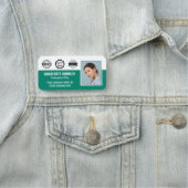 カスタム社員の写真会社のロゴ磁気グリーン 名札 (インサイチュ)