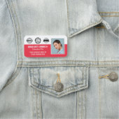 カスタム社員の写真会社のロゴ磁気レッド 名札 (インサイチュ)