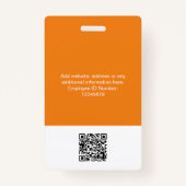 カスタム社員の巨大な写真Qrバーコードロゴ名 バッジ (裏面)