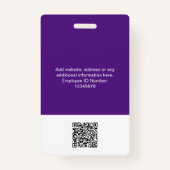 カスタム社員の巨大な写真Qrバーコードロゴ名 バッジ (裏面)