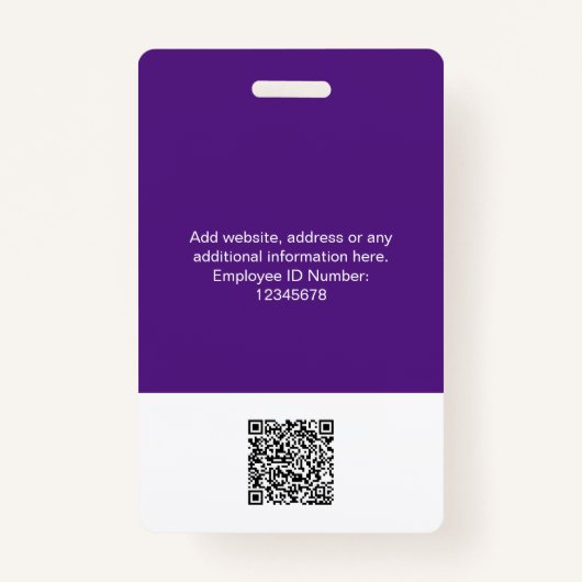 カスタム社員の巨大な写真Qrバーコードロゴ名 バッジ (裏面)
