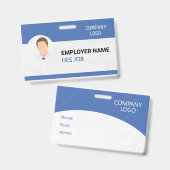 カスタム社員バッジ写真、バーコード、ロゴ、名前 バッジ (表裏)