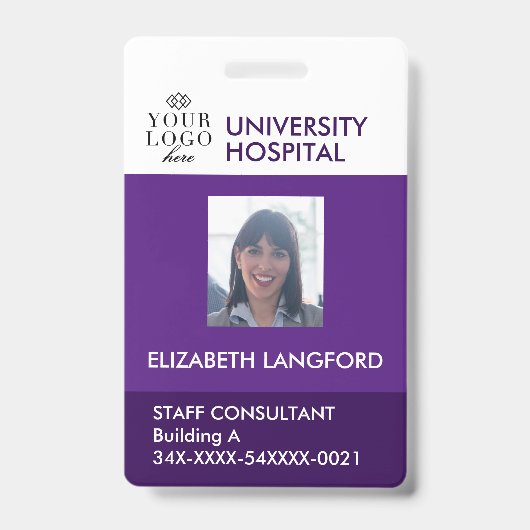 カスタム社員バッジ|写真、ロゴ、および色 バッジ (表面)