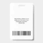 カスタム社員企業のロゴの写真ID バッジ (裏面)