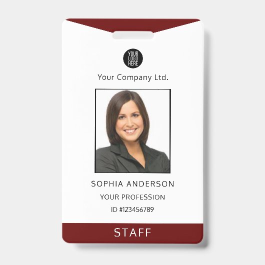 カスタム社員企業のロゴの写真ID バッジ (表面)