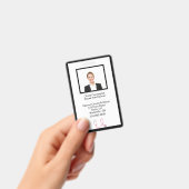 カスタム社員写真バーコードロゴ名バッジ バッジ (手持ち)