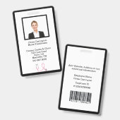 カスタム社員写真バーコードロゴ名バッジ バッジ (正面＆裏面)