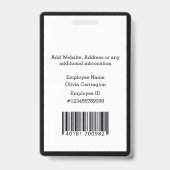 カスタム社員写真バーコードロゴ名バッジ バッジ (裏面)