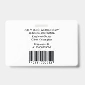 カスタム社員写真バーコードロゴ名札 バッジ (裏面)