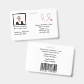 カスタム社員写真バーコードロゴ名札 バッジ (正面＆裏面)