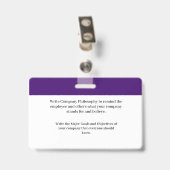 カスタム社員写真ロゴバーコード名札 バッジ (裏面 （クリップ付）)