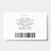 カスタム社員写真ロゴバーコード名札 バッジ (裏面)