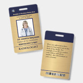 カスタム社員写真ロゴバーコード名札 バッジ (正面＆裏面)